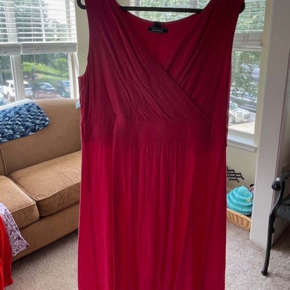 Lands’ End Classic Fit and Flare Dress – Bold Fuchsia – size XL